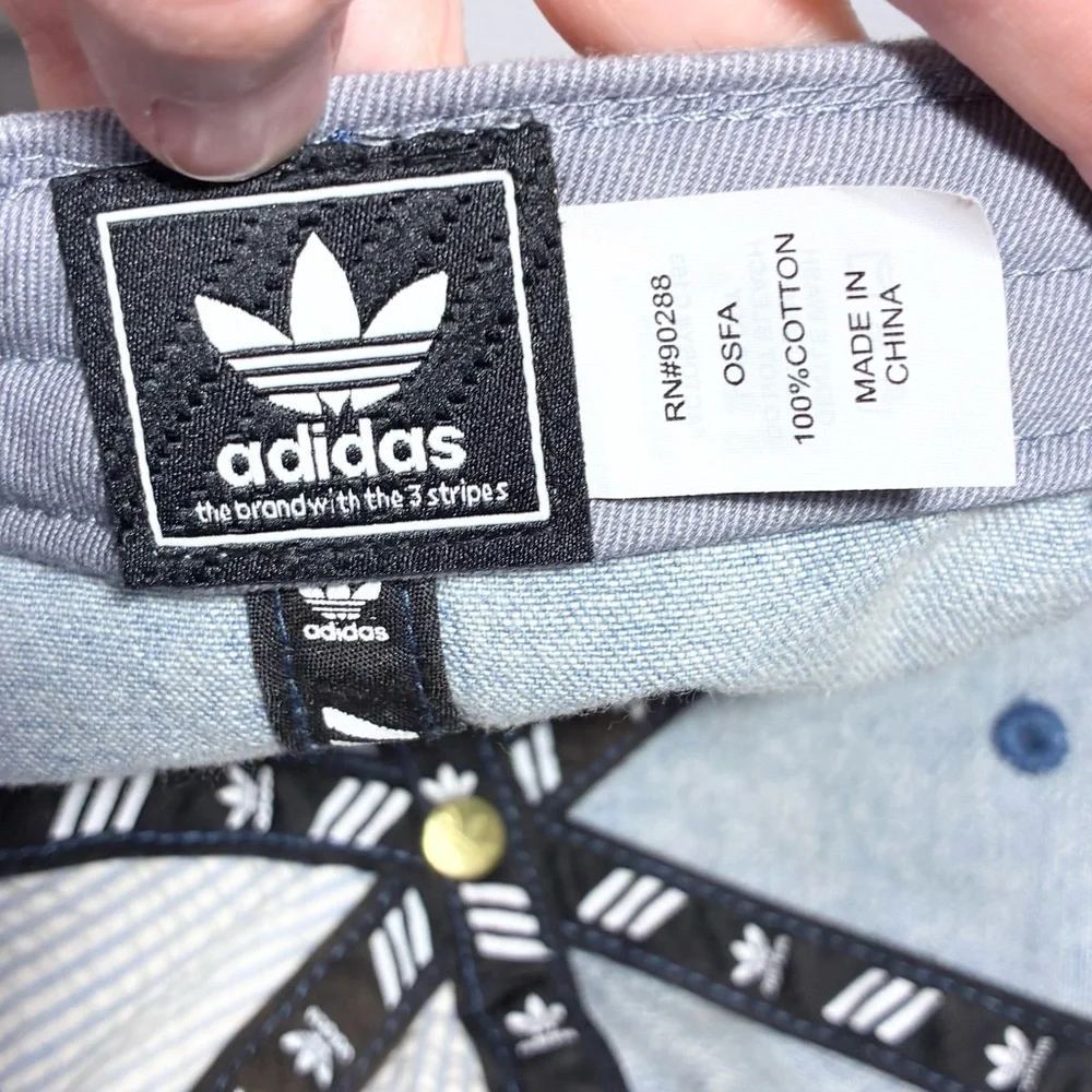 Adidas Originals Denim Trefoil Logo Strapback Hat Women’s OS